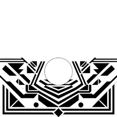 Modern Art Deco Geometric Black and White Design Background