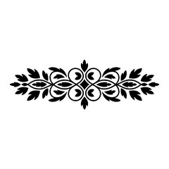 Elegant Black Floral Ornament on White Background