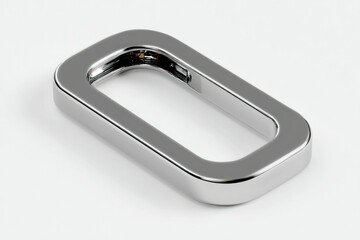 Modern Chrome Buckle Design with Sleek Finish and Rectangular Shape for Fashion Accessories