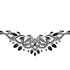 Elegant Floral Border Design in Black on White, Vector Graphic