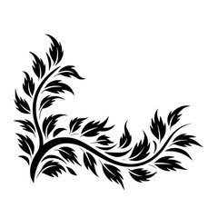 Elegant Black Leafy Vine Corner Design on Gradient Background