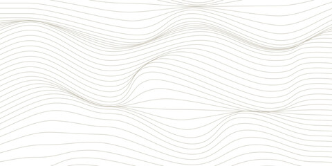 White background with gold line waves, Luxury banner background. Vector illustration