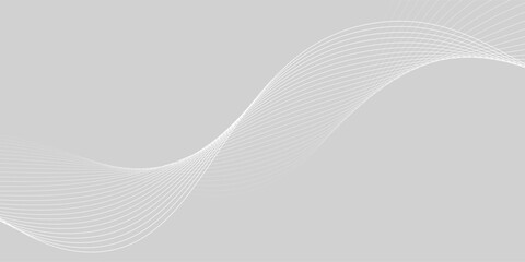 Futuristic gray white abstract background with shining wave lines pattern for banner, wallpaper, cover. Vector illustration