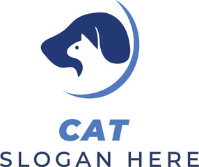 Bright Blue Dog and Cat Head Vector &ndash; Fresh and Energetic Design