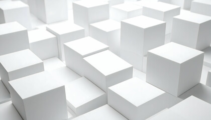 Obraz premium White Cubes Abstract Geometric Background