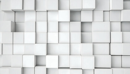 White Cubic Geometric Background Texture