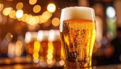 Cheers to craft beer celebrating local brews at a cozy bar social gathering warm atmosphere close-up view