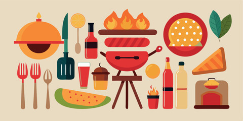 vector illustration of a restaurant menu kitchen item vector