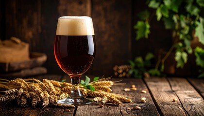 Craft beer tasting event rustic brewery beverage photography natural wood setting close-up view artisanal brew culture