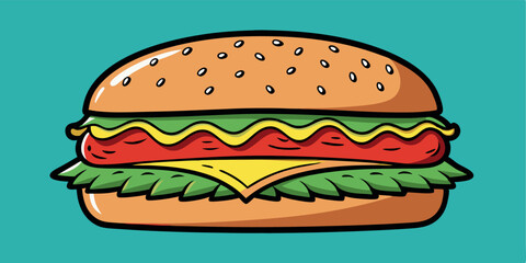 hamburger on a white background. burger illustration silhouettes in white background
