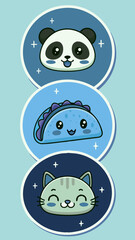 Fototapeta premium set of funny cartoon fishes