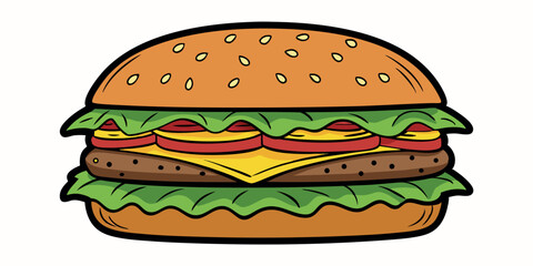 burger illustration silhouettes in white background
