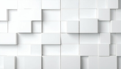 White Geometric Cube Texture Background