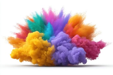 Fototapeta premium Colorful powder explosion effect on white background