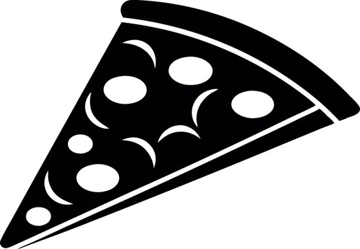 recommend clip art: black and white cheese pizza slice silhouette vector 