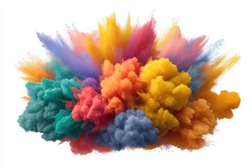 Fototapeta premium Colorful powder explosion effect on white background