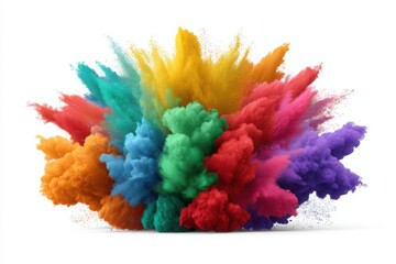 Fototapeta premium Colorful powder explosion effect on white background