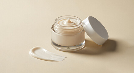 Luxury Face Cream Jar – Skincare Product with Smooth Texture, Generative AI