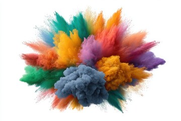 Fototapeta premium Colorful powder explosion effect on white background