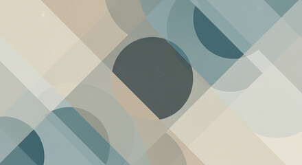 Abstract Geometric Shapes in Beige and Blue