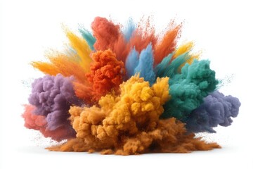 Fototapeta premium Colorful powder explosion effect on white background