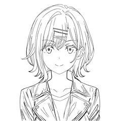 Drawn anime coloring pages illustration	