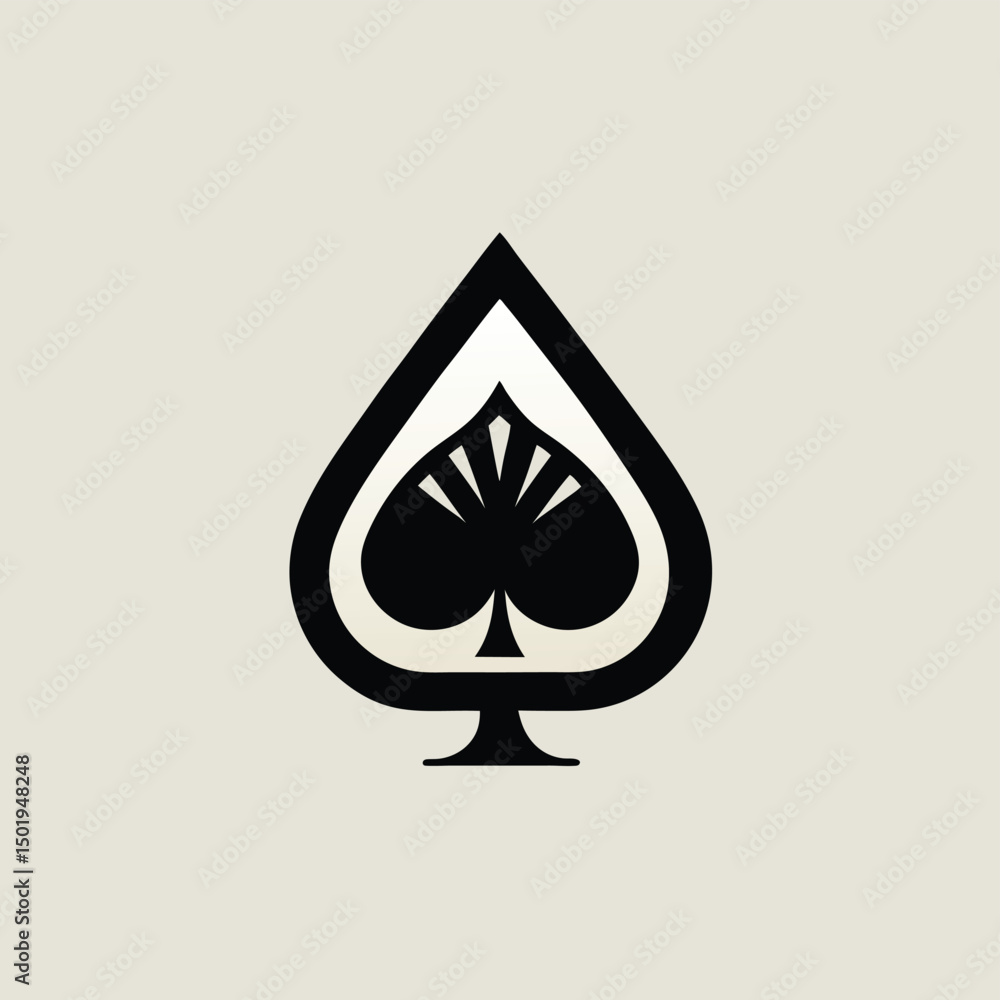 Poster modern geometric spade symbol design suitable for brand logos and illustrations in various contexts