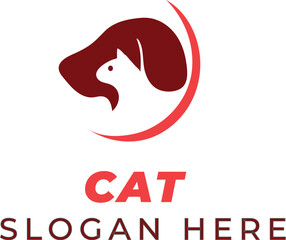 Bright Red Dog and Cat Head Vector &ndash; Bold and Energetic Design