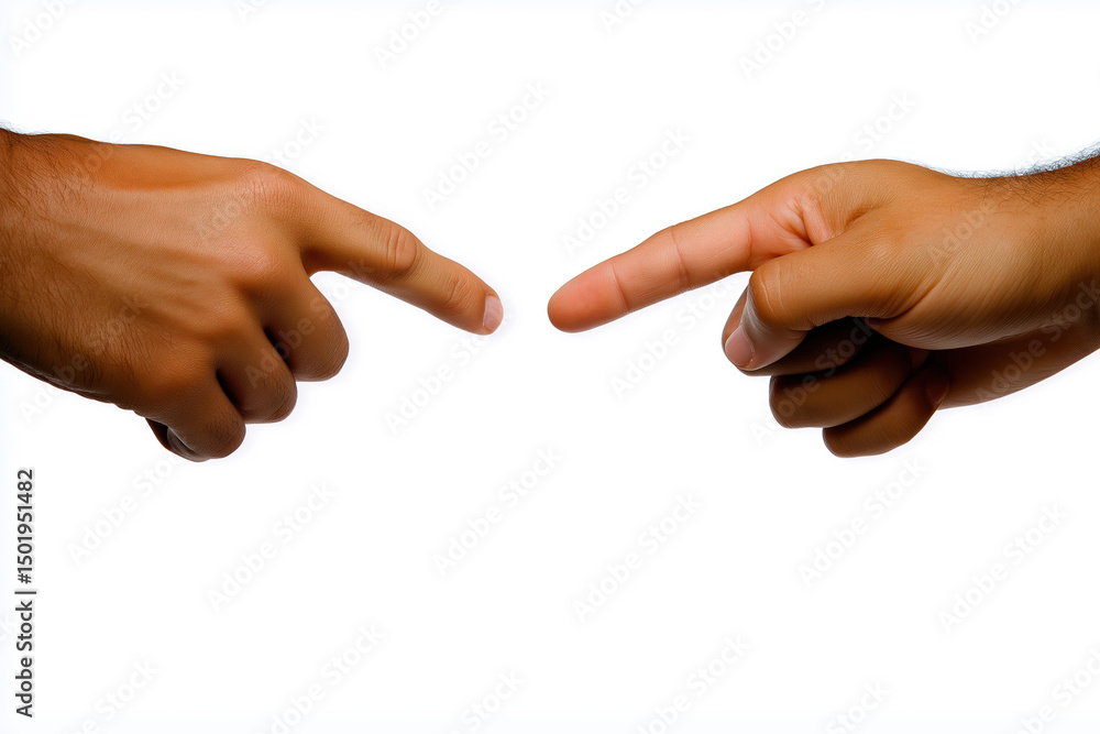 Poster two hands reaching out to connect in a meaningful gesture of friendship and unity