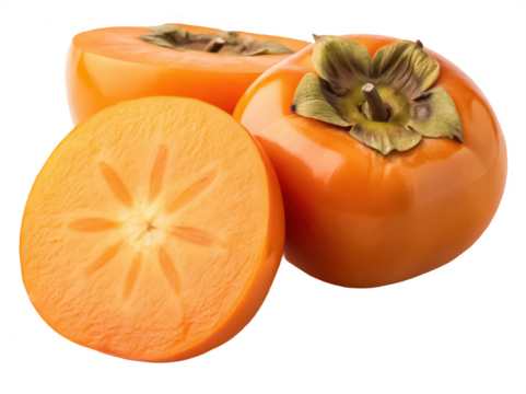 Persimmon fruit png fresh persimmon png tropical fruit png orange fruit png healthy snack png transparent background