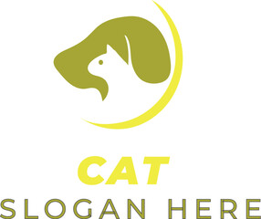 Bright Yellow Dog and Cat Head Vector &ndash; Cheerful and Energetic Design