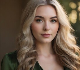 Naklejka premium a young blonde woman portraid
