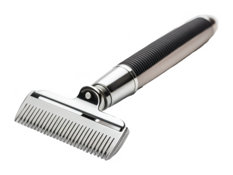 Pet grooming comb png double-sided pet comb png detangling grooming tool png flea comb for dogs png pet hair brush png transparent background