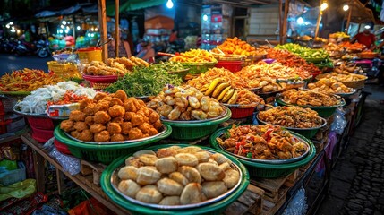 Obraz premium Vibrant market showcasing an array of fresh spices and herbs.