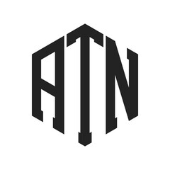 ATN Logo Design. Initial Letter ATN Monogram Logo using Hexagon shape