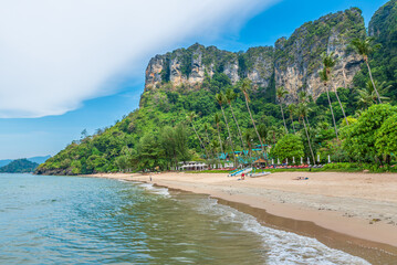 Tropical scenery at Pai Plong Beach, Krabi, Thailand.