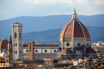 Santa Maria del Fiore Cathedral seen from Piazzale Michelangelo, Florence, Italy