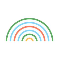 Rainbow Arch Symbol Icon. Graphic Arc Boho Sign Silhouete. Minimalist Simple Line Rainbow baby Nursery Room Interior Decoration. Clothing Print Element. 
