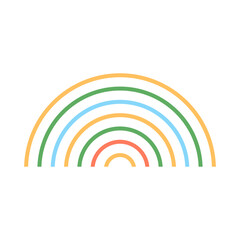 Rainbow Arch Symbol Icon. Graphic Arc Boho Sign Silhouete. Minimalist Simple Line Rainbow baby Nursery Room Interior Decoration. Clothing Print Element. 