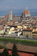Fototapeta premium Santa Maria del Fiore Cathedral seen from Piazzale Michelangelo, Florence, Italy