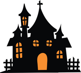 halloween castle vector illustration