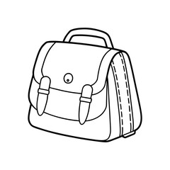 coloring page of beautiful school bag line art vector