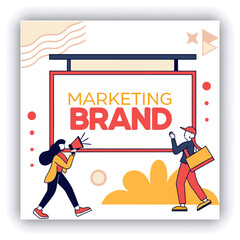 Obraz premium Computer display on a work desk featuring a web design studio page with floating website creation modules, surrounded by empty space for advertising text – ideal for showcasing digital design