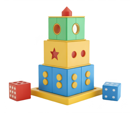 Play cube tower for kids png colorful play structure png modular soft play cubes png toddler climbing blocks png indoor play tower png transparent background - Powered by Adobe
