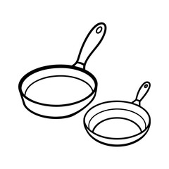 coloring pages outline of frying pans line art vector