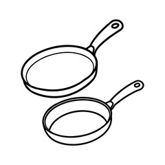 coloring pages outline of frying pans line art vector