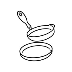 coloring pages outline of frying pans line art vector