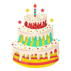 Vanilla birthday cake illustration