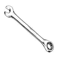 wrench line art hand drawn illustration