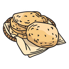 Pita bread israeli food illustration
